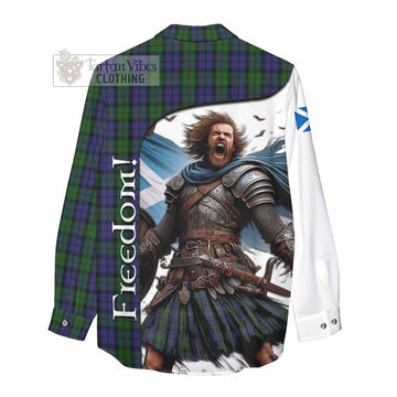 Dundas Crest Tartan Women's Casual Shirt Inspired by the Freedom of Scottish Warrior - Tartan Vibes Clothing