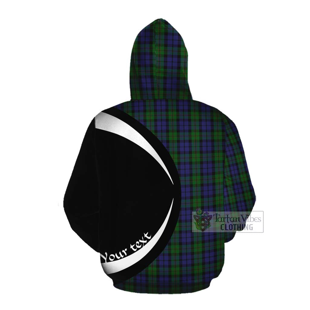 Dundas Tartan Cotton Hoodie with Family Crest Circle Style Pullover Hoodie - Tartan Vibes Clothing