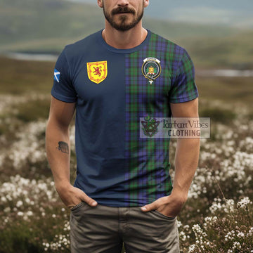Dundas Tartan T-Shirt Alba with Scottish Lion Royal Arm Half Style - Tartan Vibes Clothing