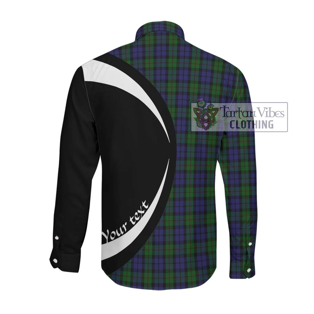 Dundas Tartan Long Sleeve Button Up with Family Crest Circle Style Men's Shirt - Tartan Vibes Clothing