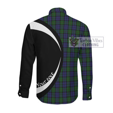 Dundas Tartan Long Sleeve Button Up with Family Crest Circle Style Men's Shirt - Tartan Vibes Clothing