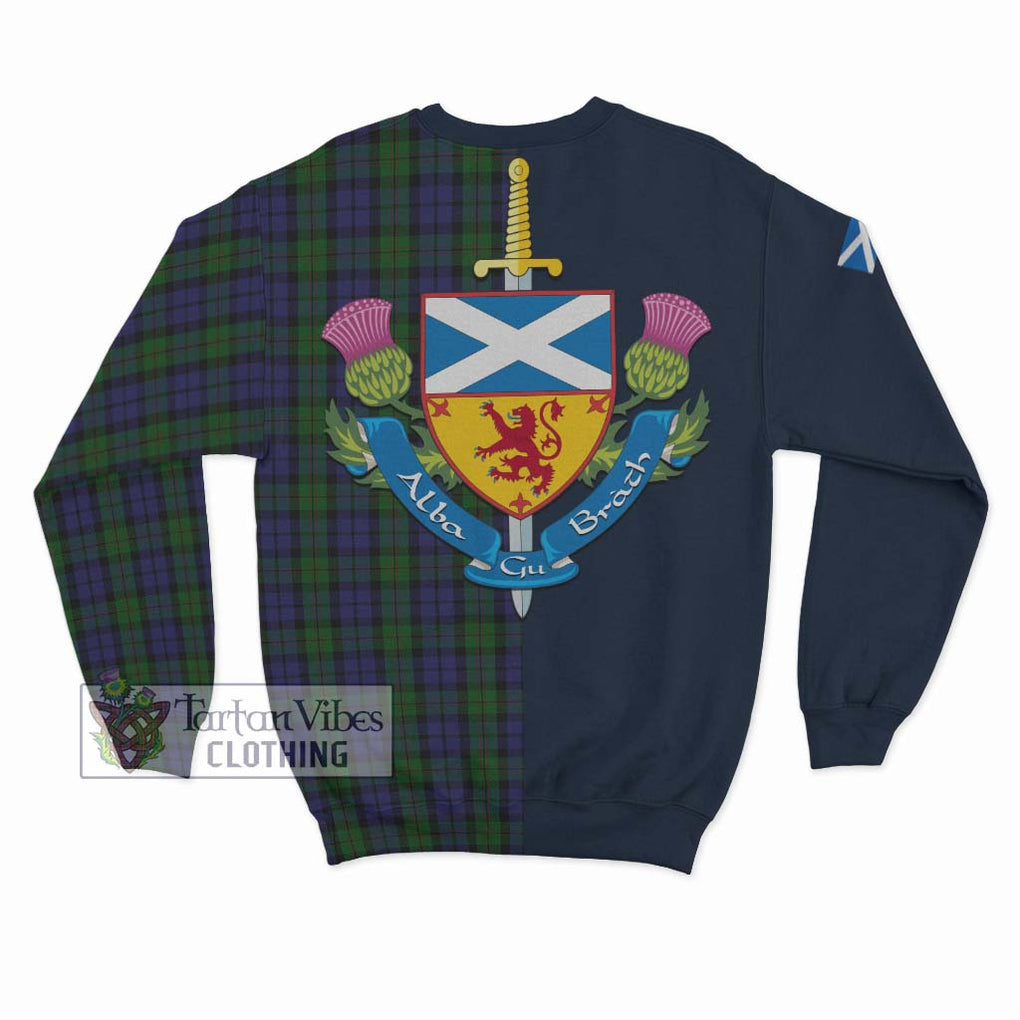 Dundas Tartan Sweatshirt Alba with Scottish Lion Royal Arm Half Style - Tartan Vibes Clothing