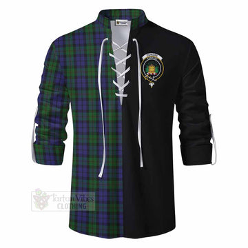 Dundas Tartan Ghillie Kilt Shirt with Family Crest and Half Of Me Style - Tartan Vibes Clothing