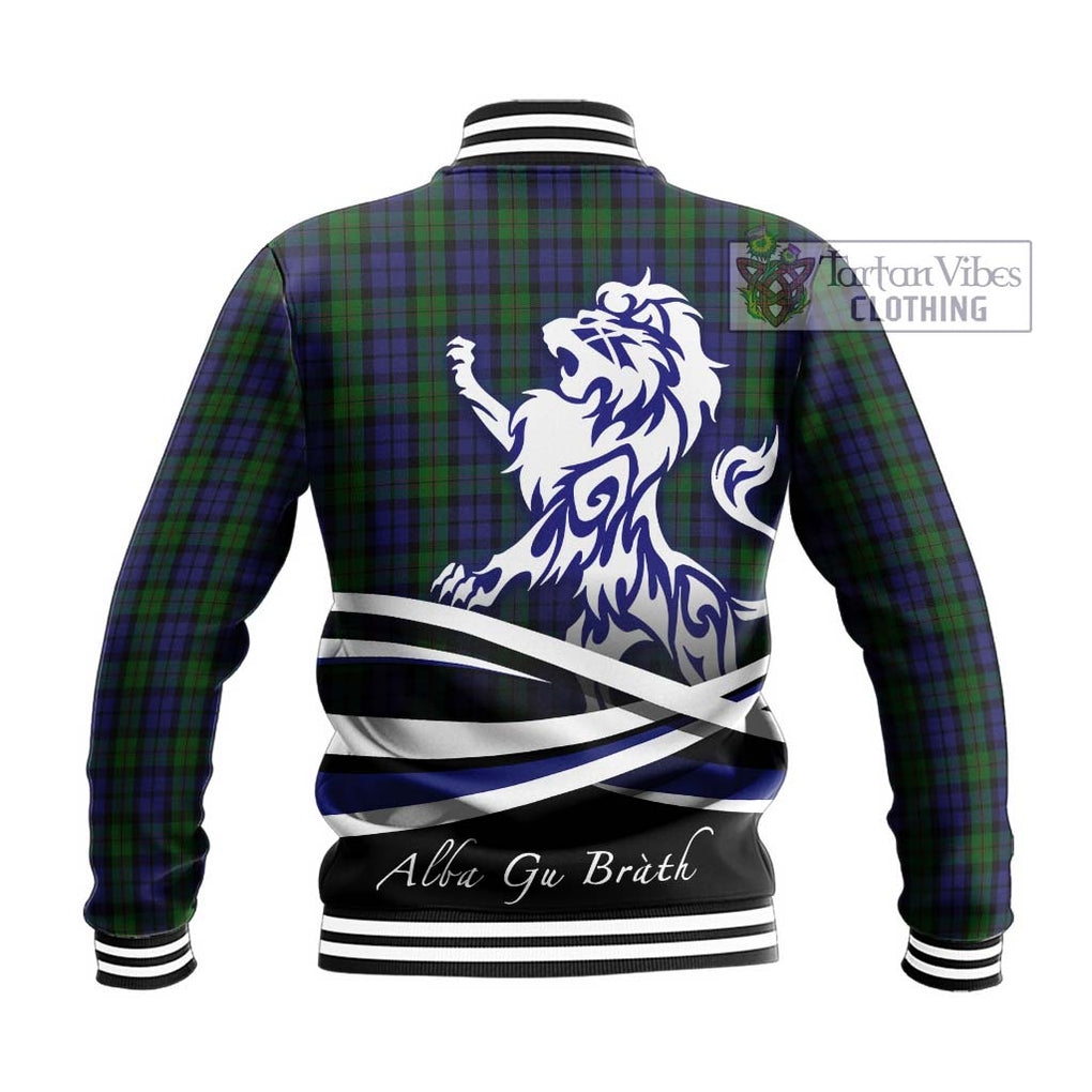 Dundas Tartan Baseball Jacket with Alba Gu Brath Regal Lion Emblem - Tartan Vibes Clothing