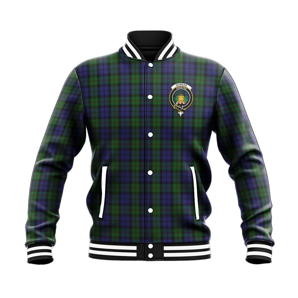 Dundas Tartan Baseball Jacket with Family Crest - Tartan Vibes Clothing