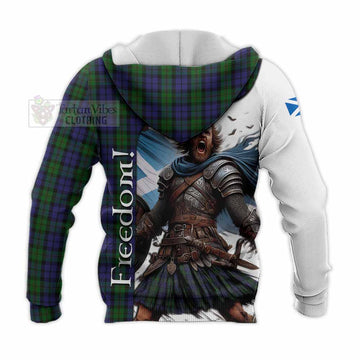 Dundas Crest Tartan Knitted Hoodie Inspired by the Freedom of Scottish Warrior - Tartan Vibes Clothing