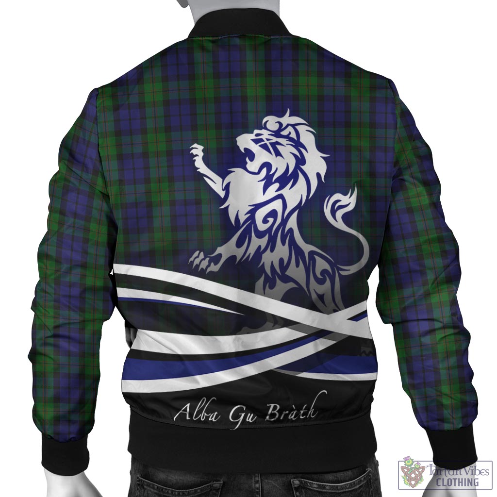 Dundas Tartan Bomber Jacket with Alba Gu Brath Regal Lion Emblem - Tartan Vibes Clothing