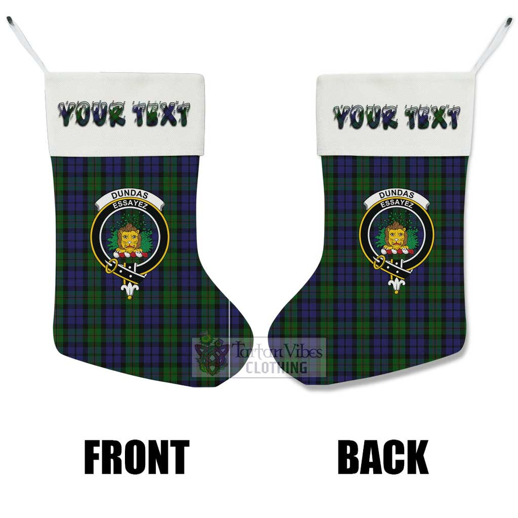 Dundas Tartan Family Crest Christmas Stocking with Personalized Text - Tartan Vibes Clothing
