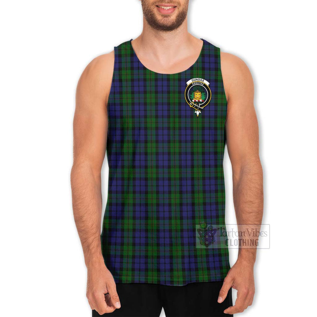 Dundas Tartan Men's Tank Top with Family Crest Celtic Skull Style - Tartan Vibes Clothing