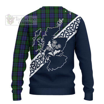 Dundas Tartan Ugly Sweater Featuring Thistle and Scotland Map - Tartan Vibes Clothing