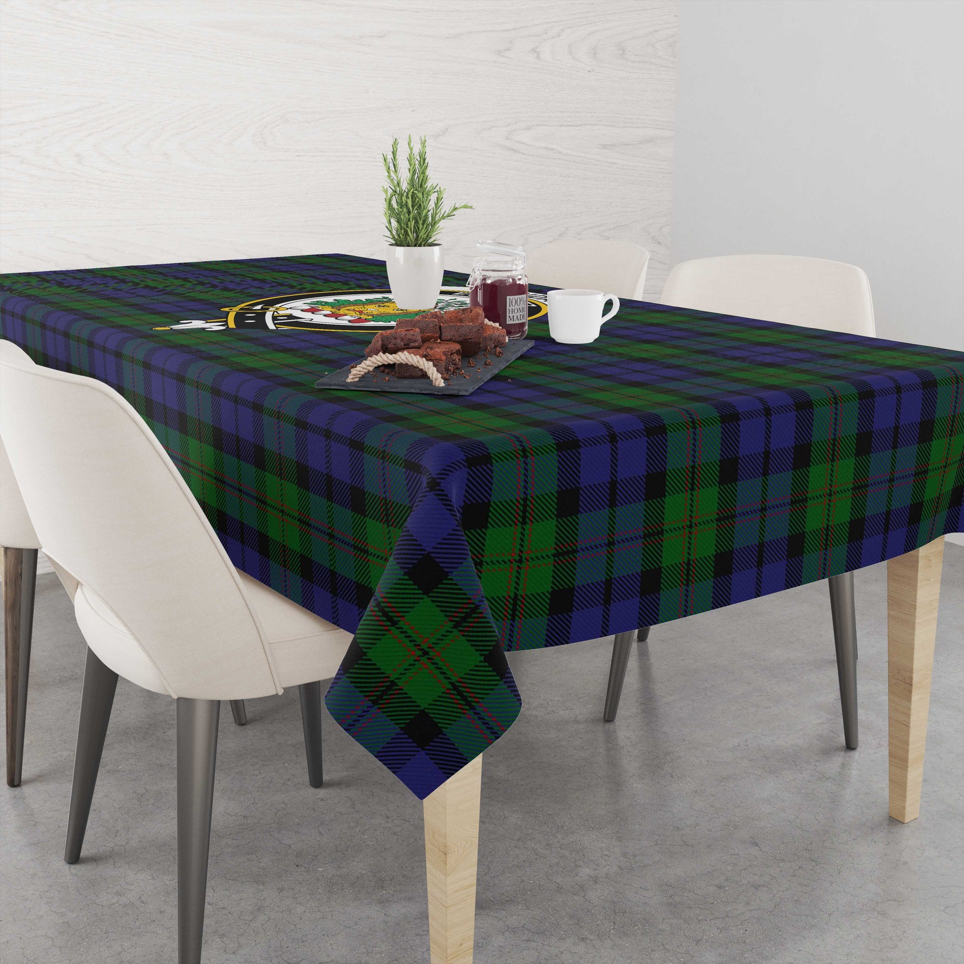 Dundas Tartan Tablecloth with Family Crest M 39.4"x59"(100x150cm) - Tartan Vibes Clothing