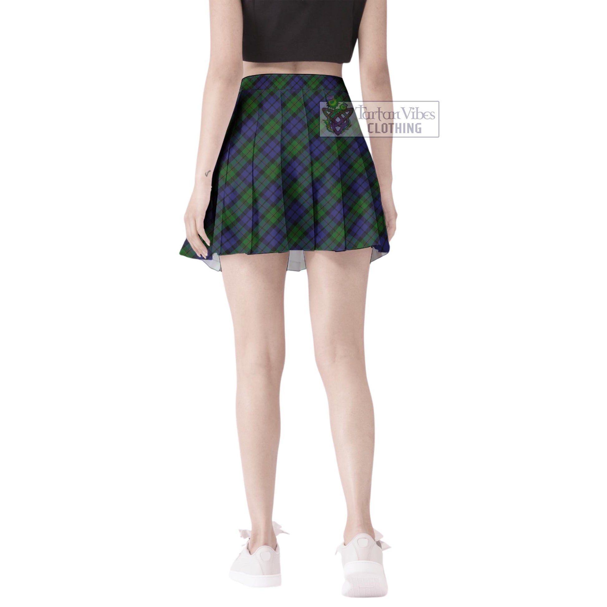 Dundas Tartan Women's Plated Mini Skirt Cross Style - Tartan Vibes Clothing