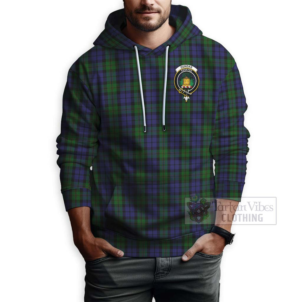 Dundas Tartan Hoodie with Family Crest Celtic Skull Style - Tartan Vibes Clothing