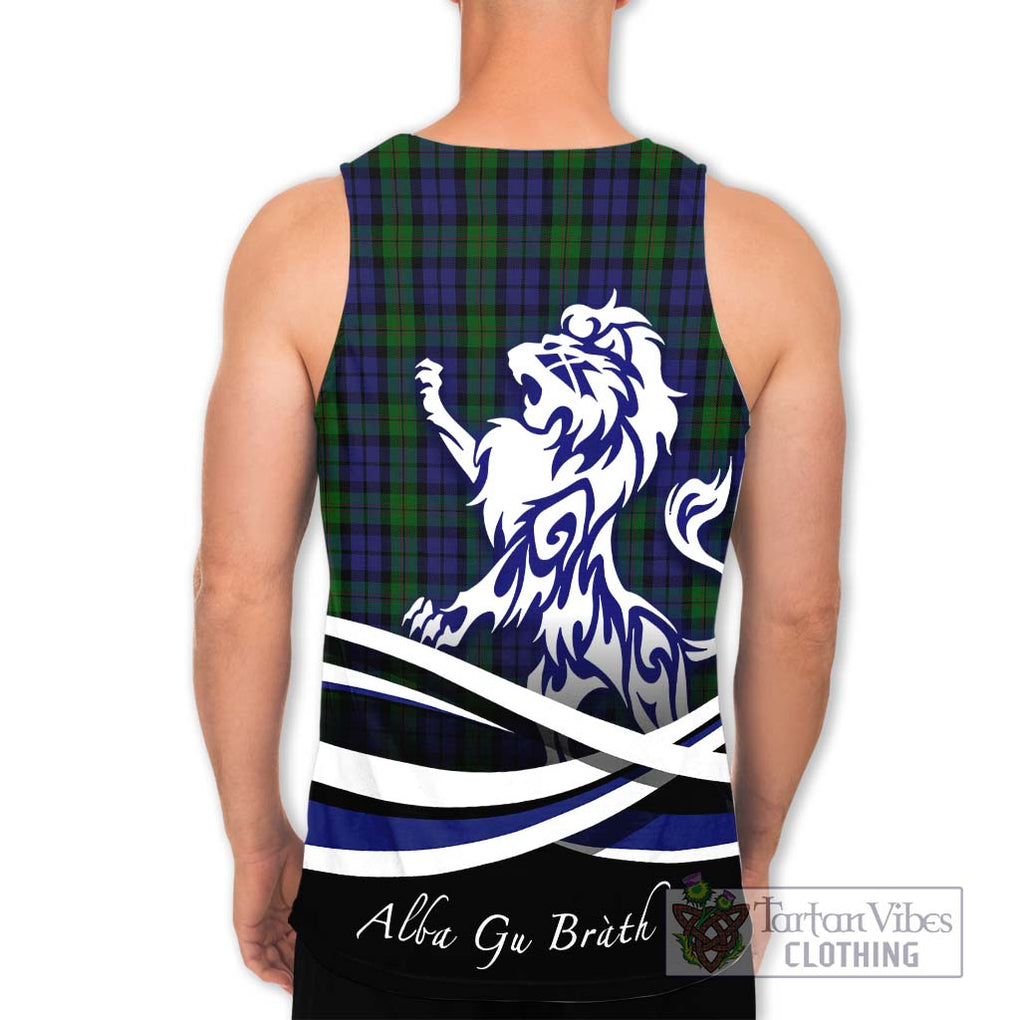 Dundas Tartan Men's Tank Top with Alba Gu Brath Regal Lion Emblem - Tartan Vibes Clothing