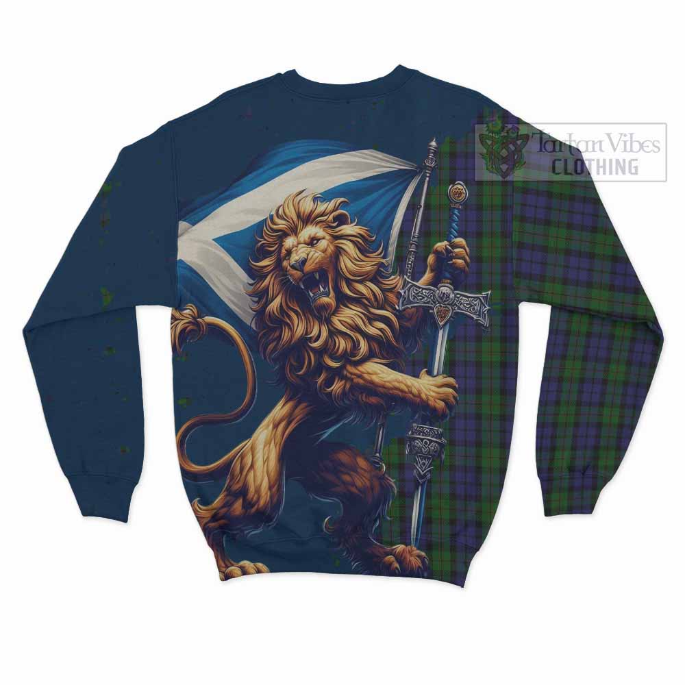 Dundas Tartan Family Crest Sweatshirt with Scottish Majestic Lion - Tartan Vibes Clothing
