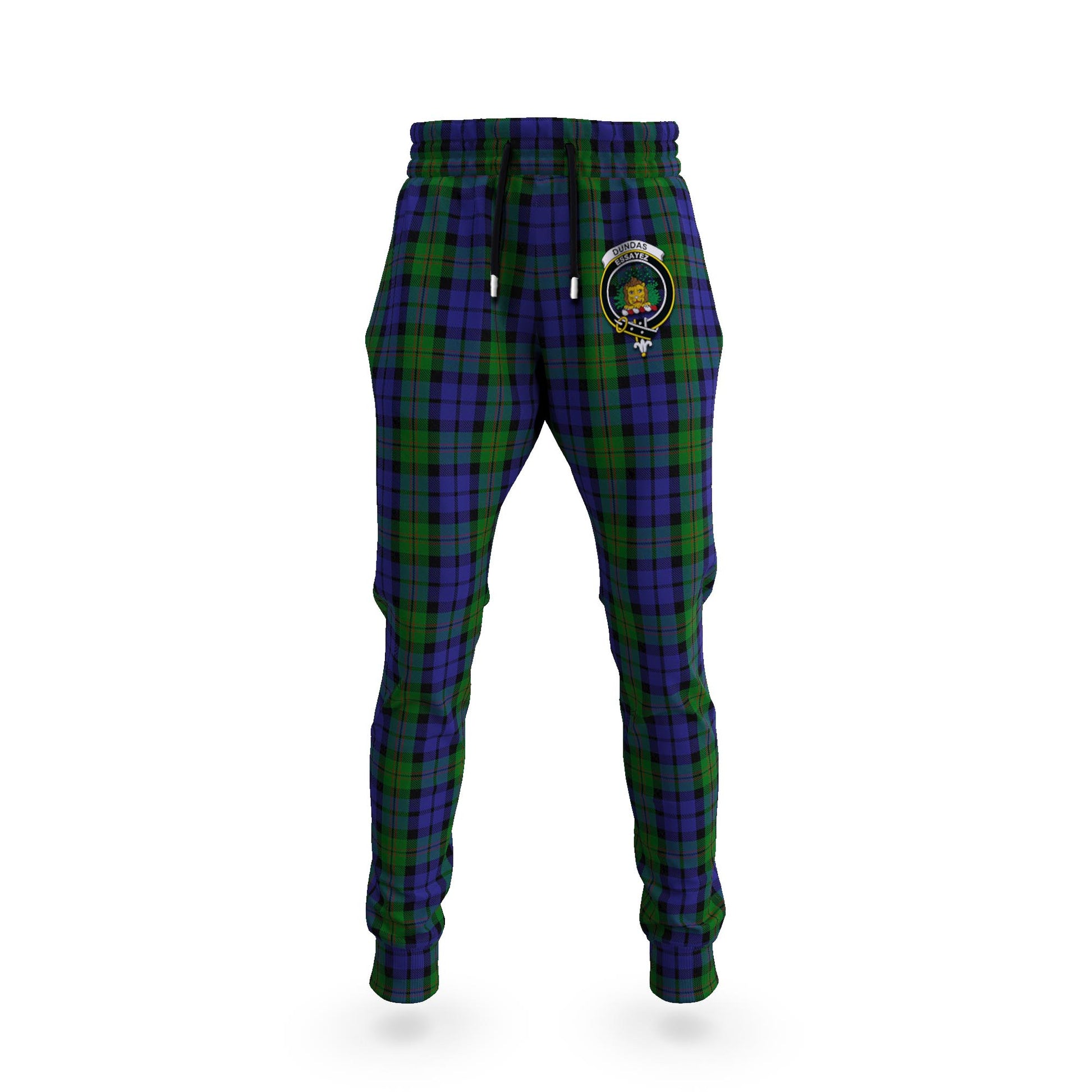 Dundas Tartan Joggers Pants with Family Crest 5XL - Tartan Vibes Clothing