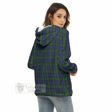 Dundas Tartan Women's Borg Fleece Hoodie with Half Zip - Tartan Vibes Clothing