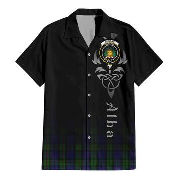Dundas Tartan Hawaiian Shirt Shirt Featuring Alba Gu Brath Family Crest Celtic Inspired - Tartan Vibes Clothing