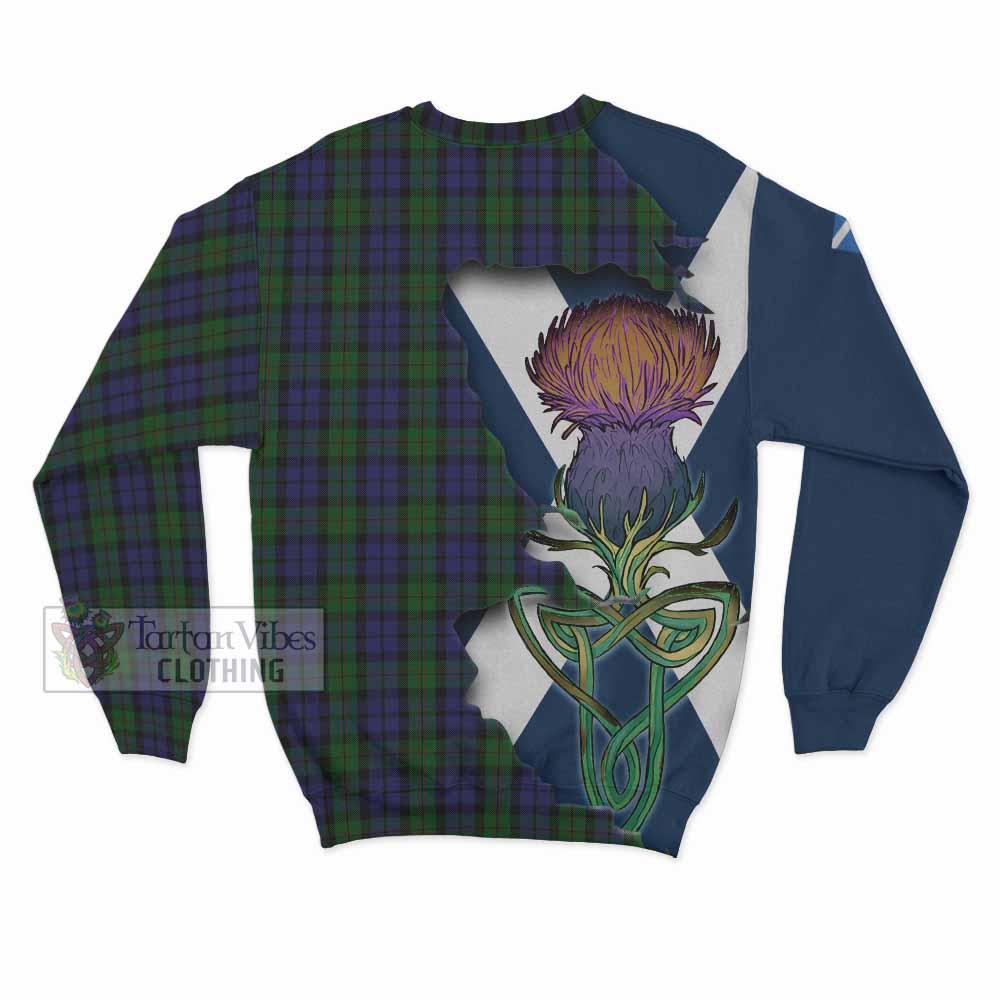 Dundas Tartan Family Crest Sweatshirt Scottish Thistle Celtic Inspired - Tartan Vibes Clothing