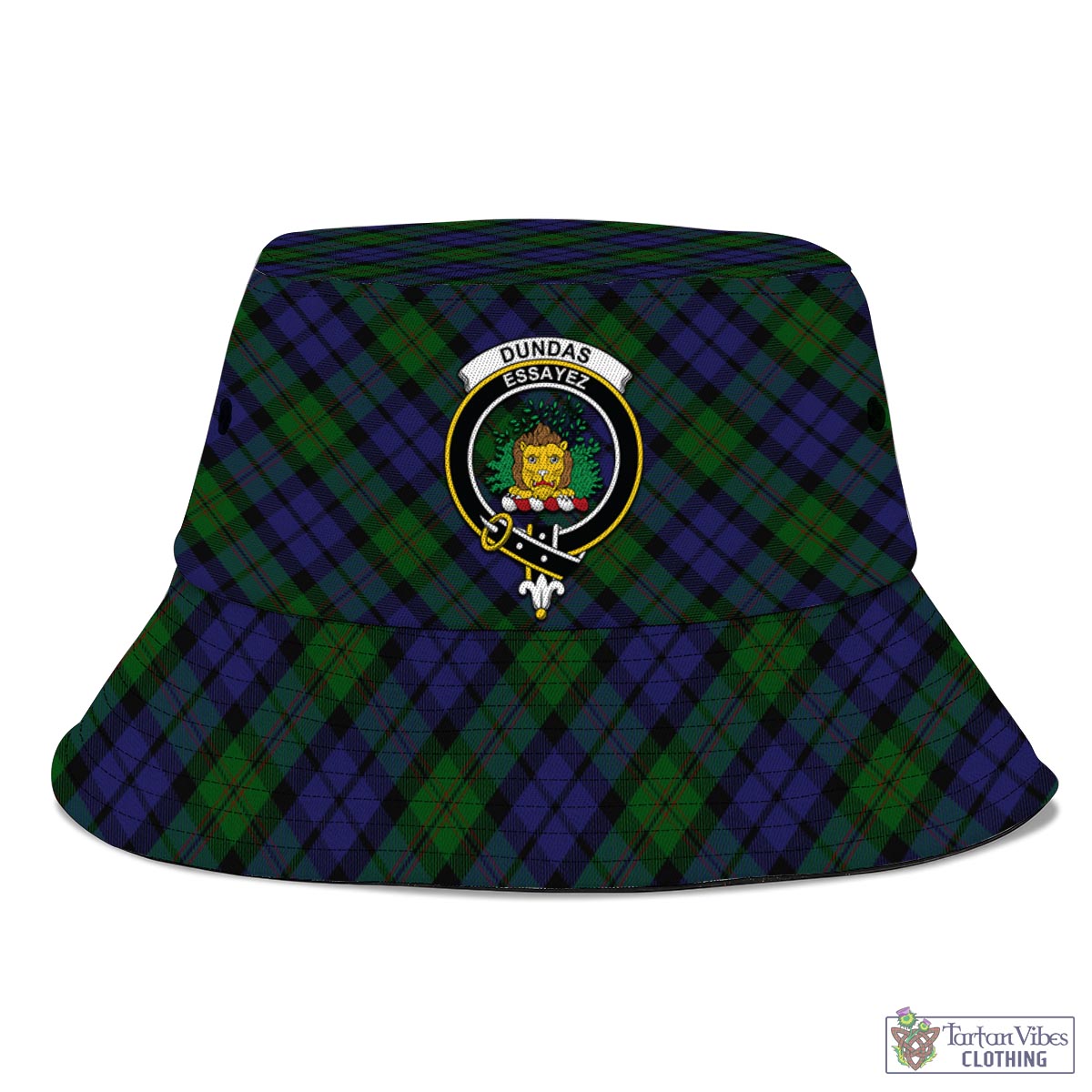Dundas Tartan Bucket Hat with Family Crest - Tartan Vibes Clothing