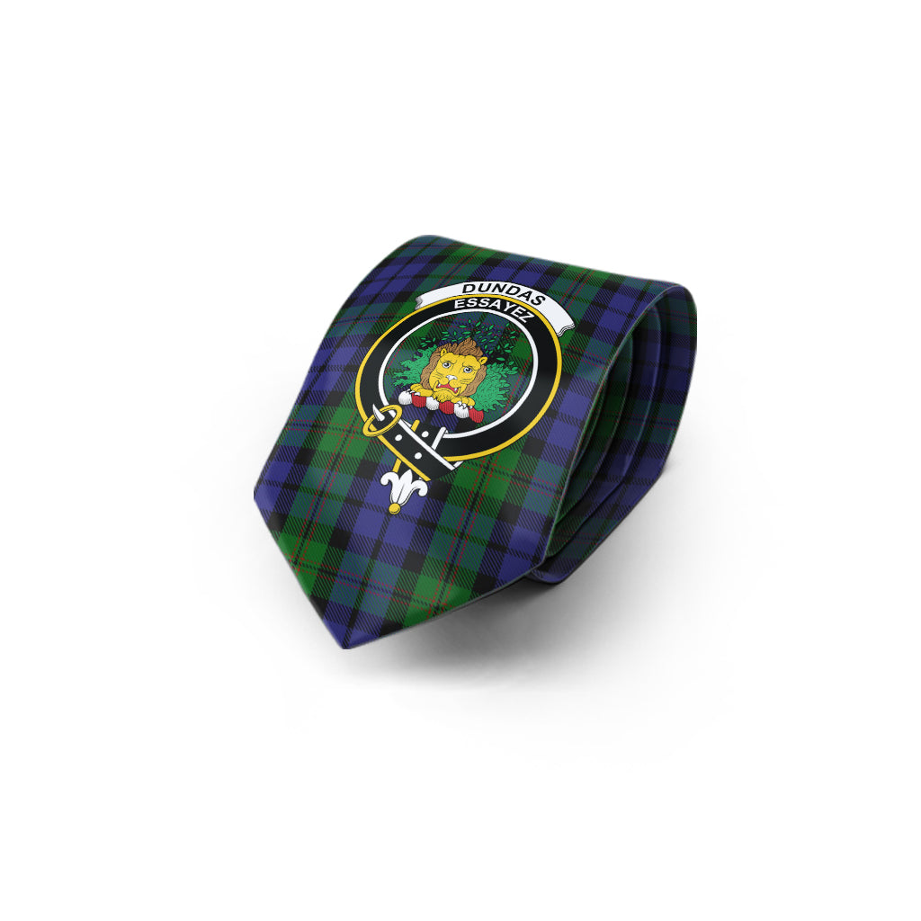 Dundas Tartan Classic Necktie with Family Crest - Tartan Vibes Clothing