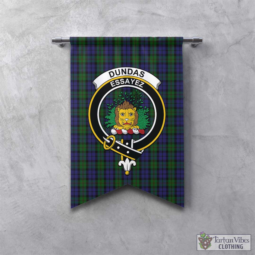 Dundas Tartan Gonfalon, Tartan Banner with Family Crest - Tartan Vibes Clothing