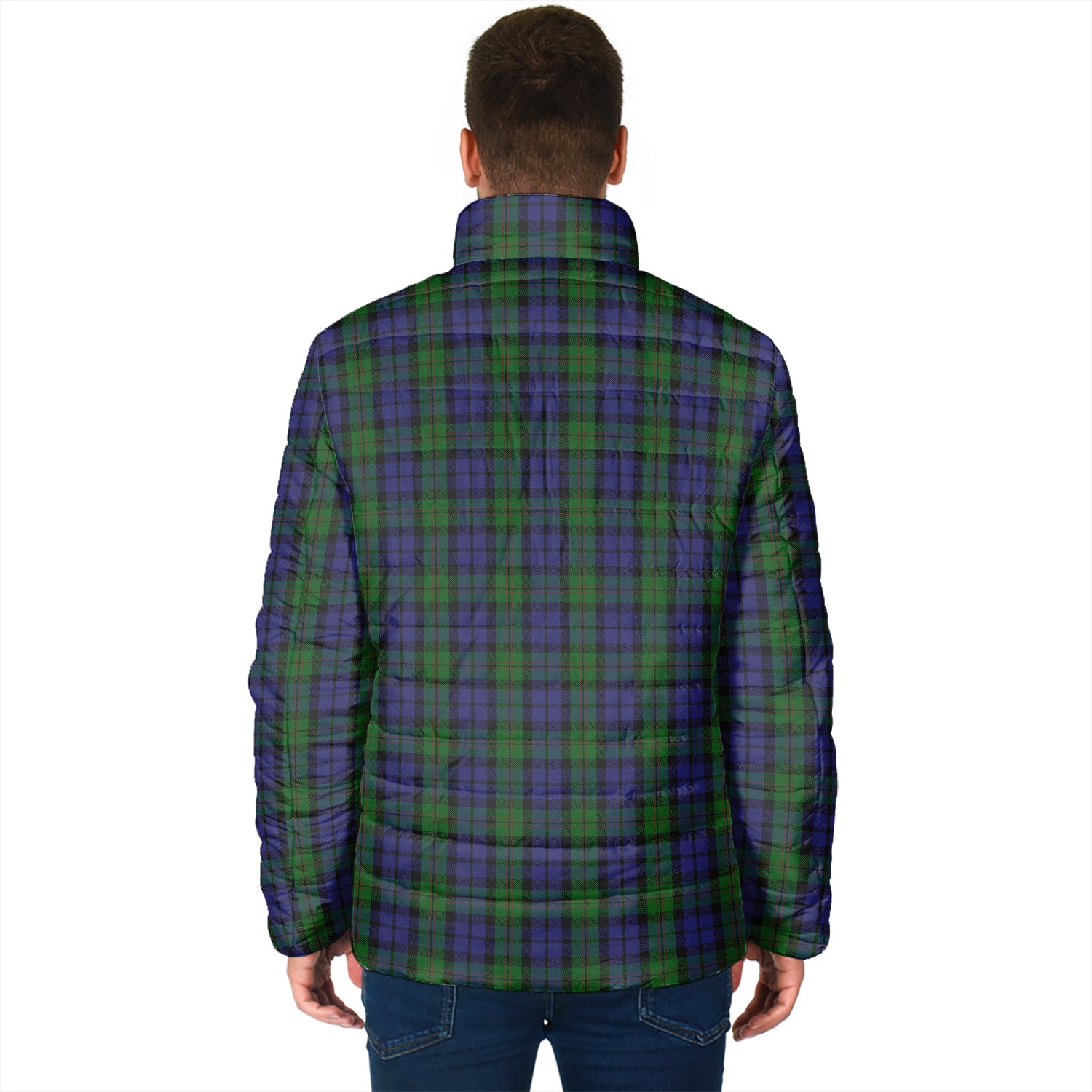 Dundas Tartan Padded Jacket with Family Crest - Tartan Vibes Clothing