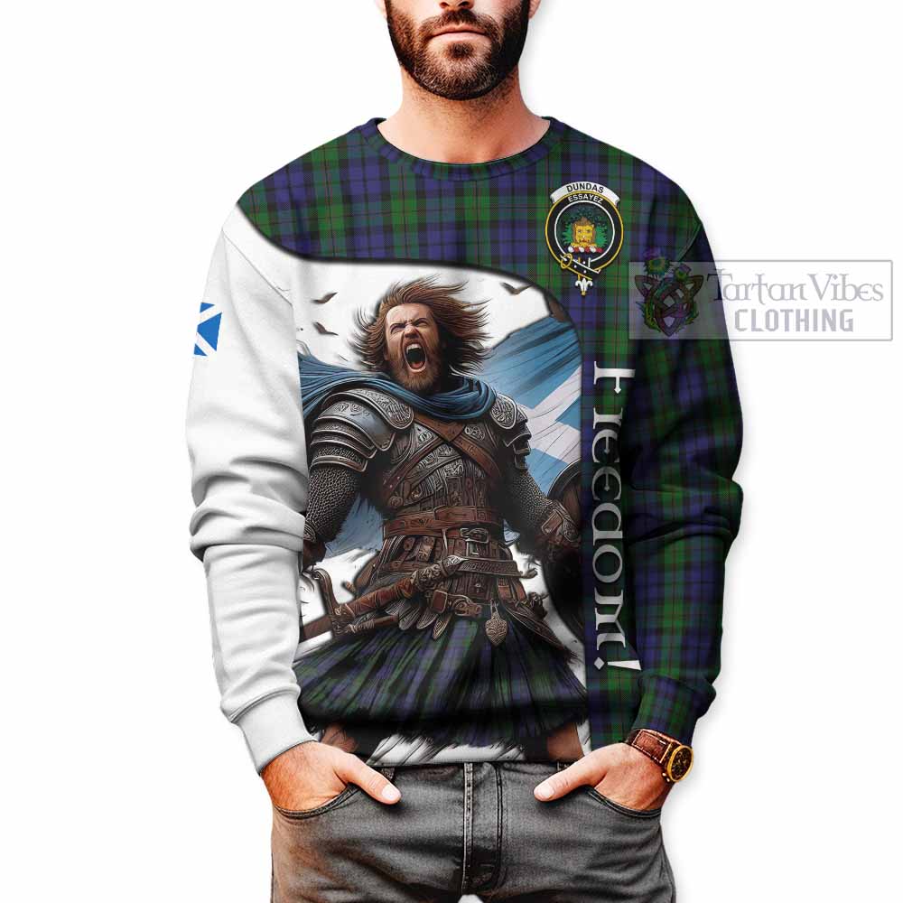 Dundas Crest Tartan Sweatshirt Inspired by the Freedom of Scottish Warrior - Tartan Vibes Clothing