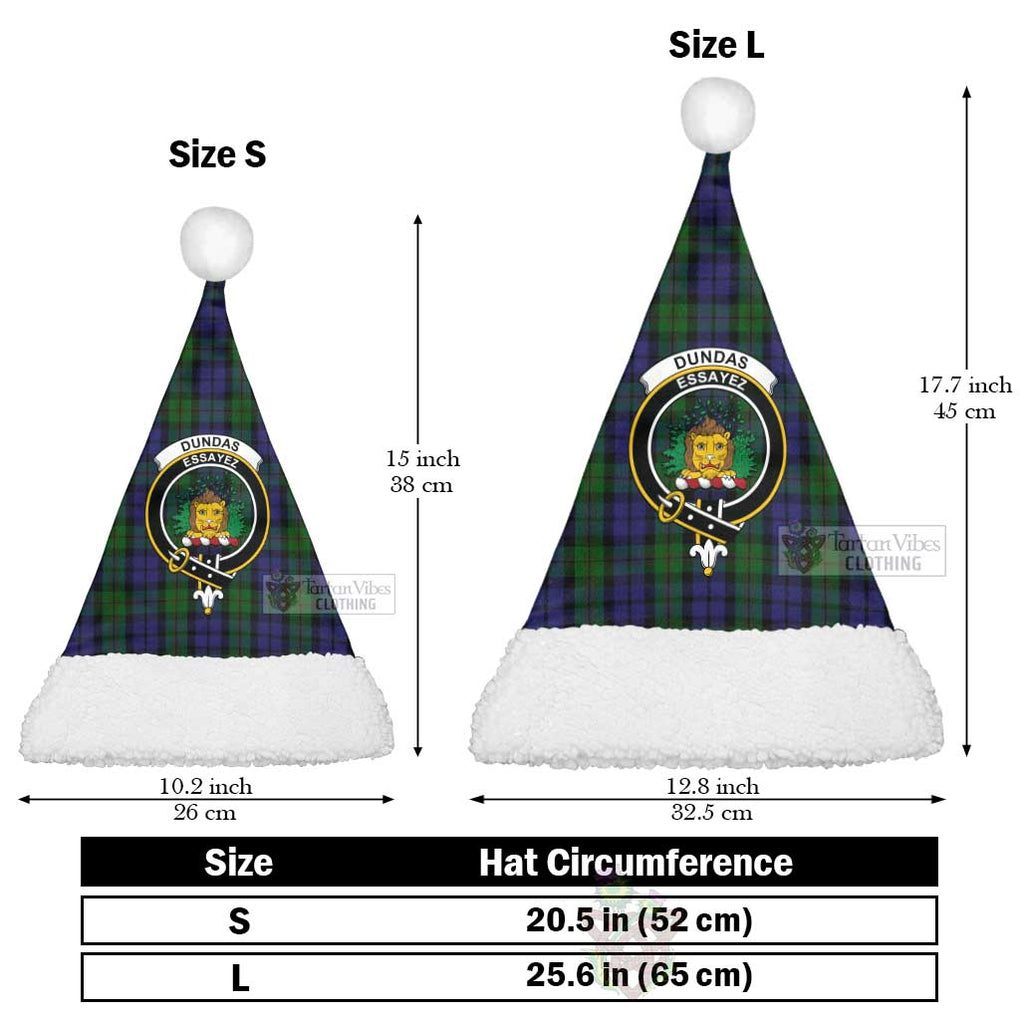 Dundas Tartan Christmas Santa Hats with Family Crest Christmas Hat L 25.6in (65cm) - Tartan Vibes Clothing
