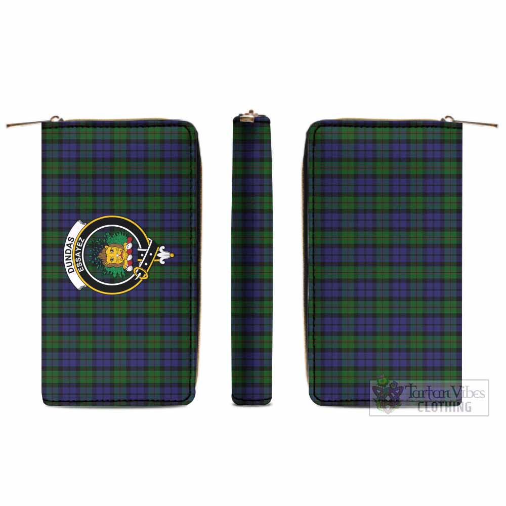 Dundas Tartan Women's Leather Wallet with Family Crest - Tartan Vibes Clothing