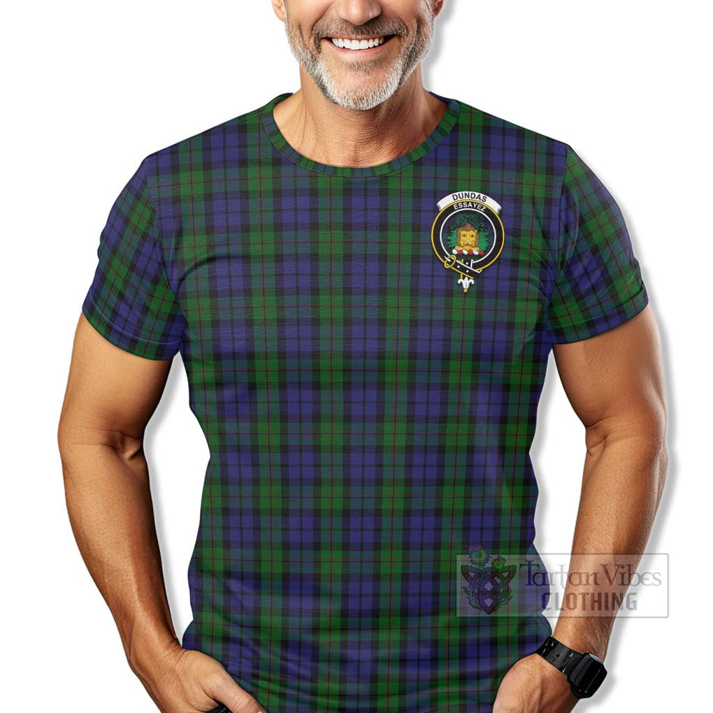 Dundas Tartan T-Shirt with Family Crest Celtic Skull Style - Tartan Vibes Clothing