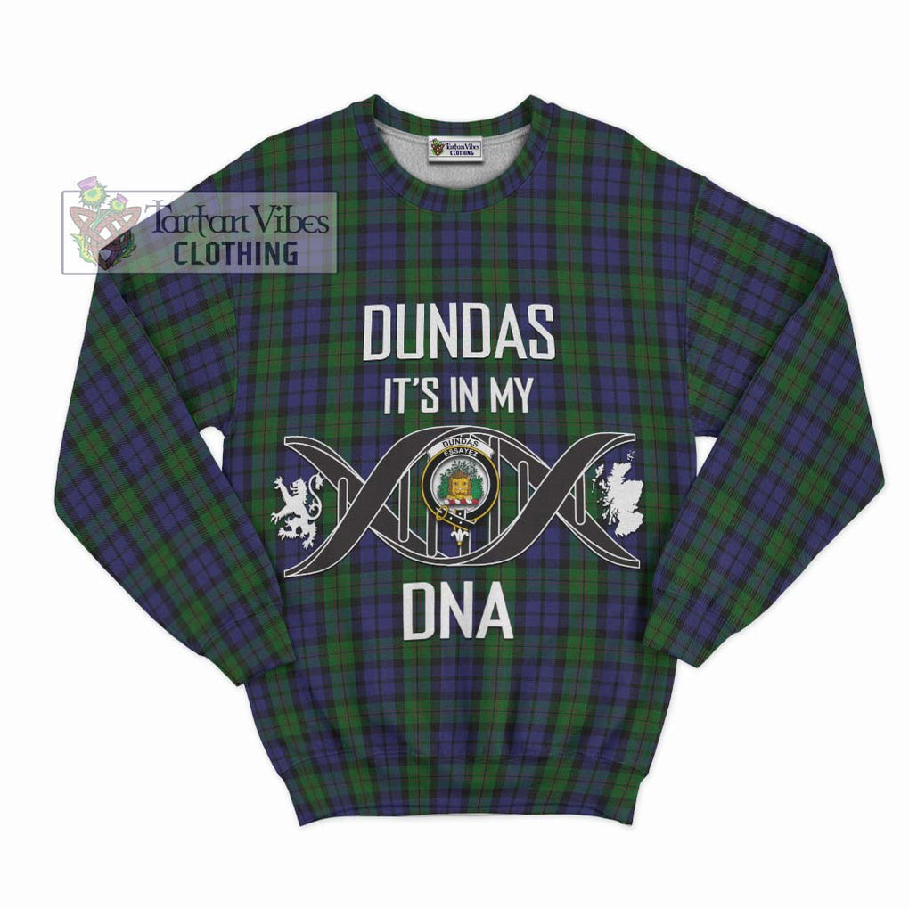 Dundas Tartan Sweatshirt with Family Crest DNA In Me Style - Tartan Vibes Clothing