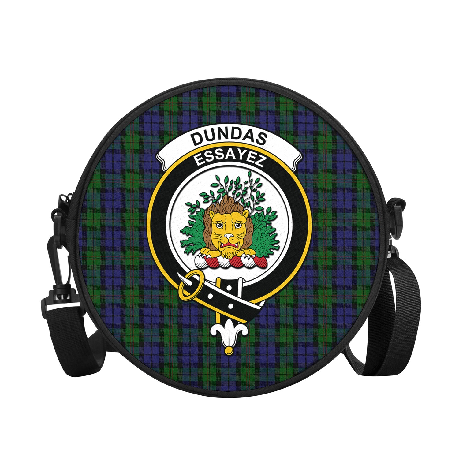 Dundas Tartan Round Satchel Bags with Family Crest - Tartan Vibes Clothing