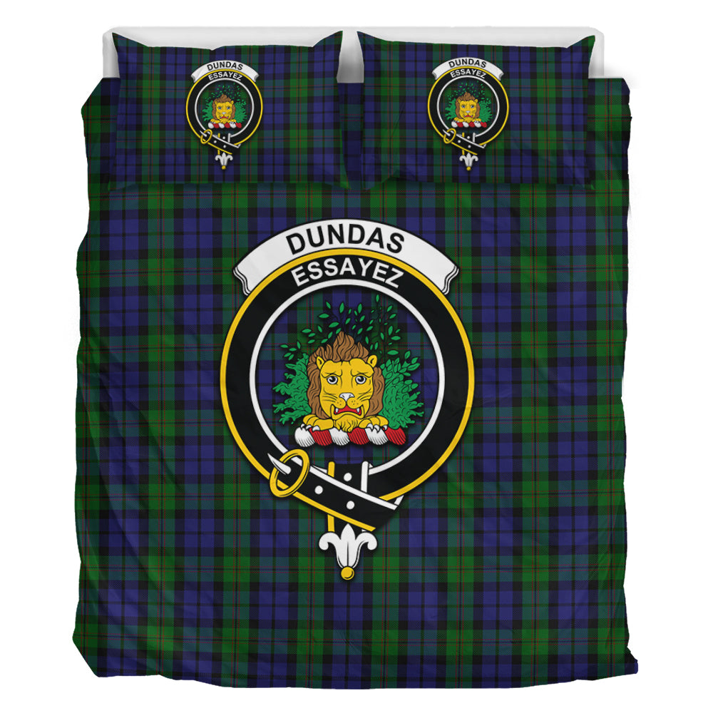 Dundas Tartan Bedding Set with Family Crest - Tartan Vibes Clothing