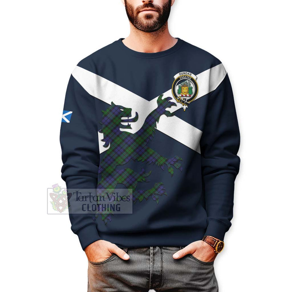 Dundas Tartan Lion Rampant Sweatshirt Proudly Display Your Heritage with Alba Gu Brath and Clan Name - Tartan Vibes Clothing