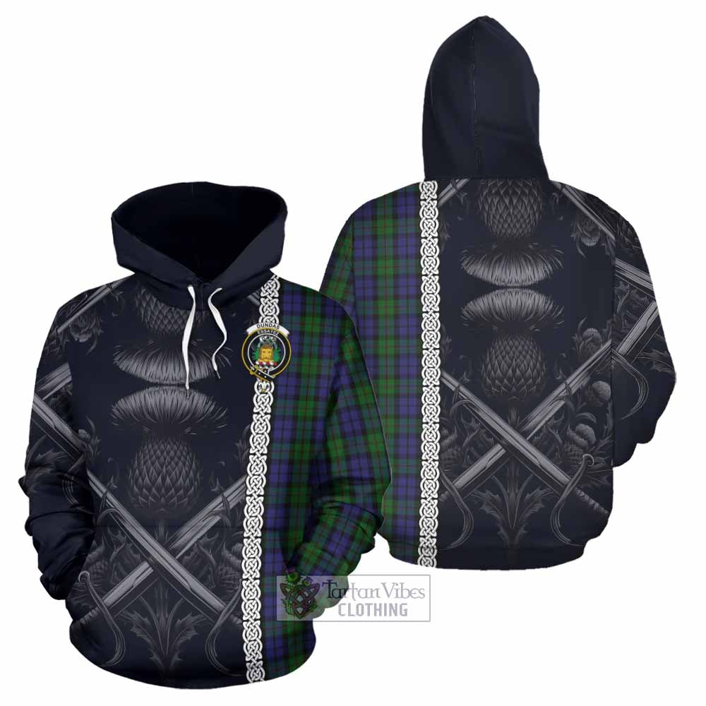 Dundas Tartan Hoodie with Family Crest Cross Sword Thistle Celtic Vibes - Tartan Vibes Clothing