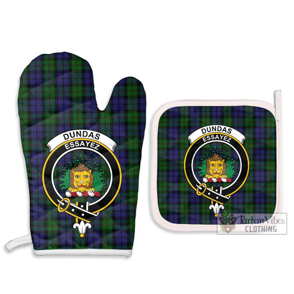 Dundas Tartan Combo Oven Mitt & Pot-Holder with Family Crest - Tartan Vibes Clothing
