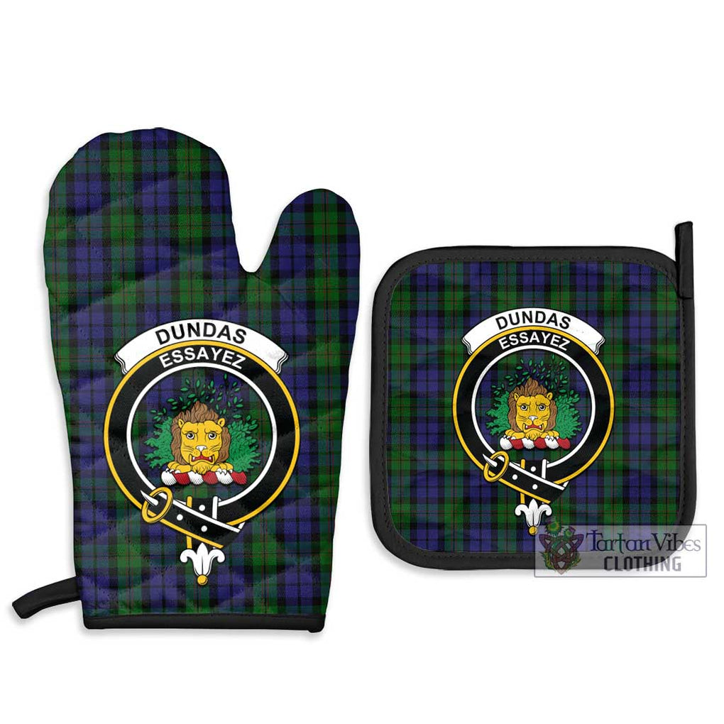 Dundas Tartan Combo Oven Mitt & Pot-Holder with Family Crest - Tartan Vibes Clothing