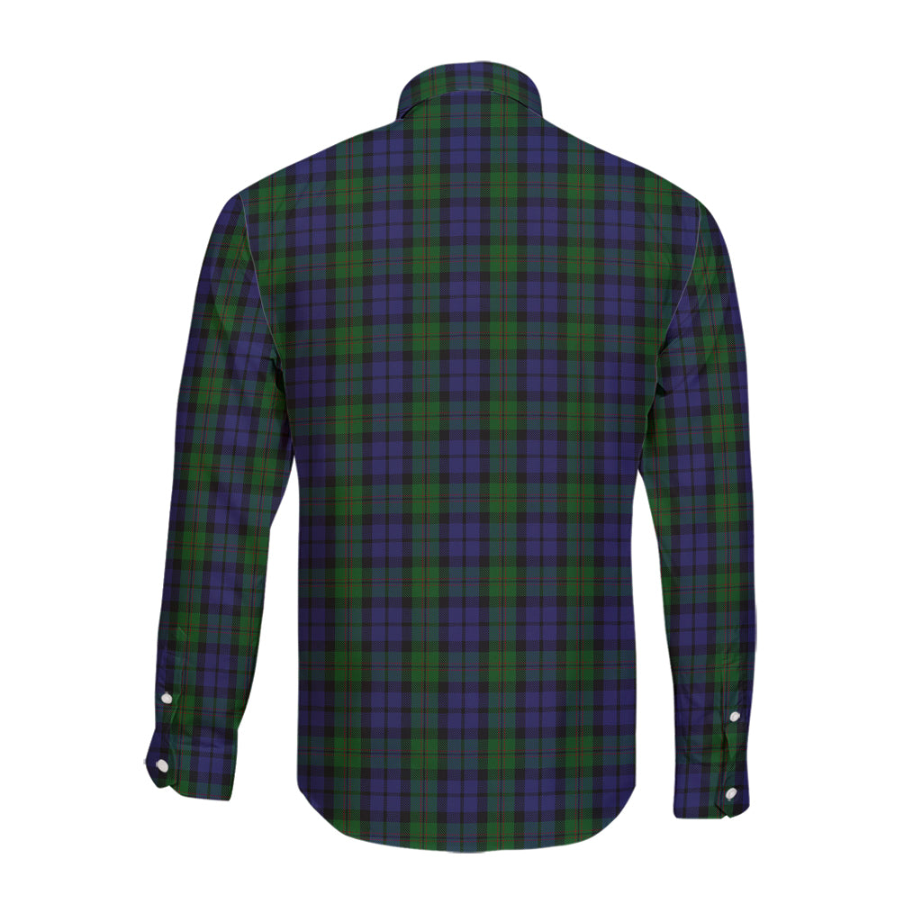 Dundas Tartan Long Sleeve Button Up Shirt with Family Crest - Tartan Vibes Clothing