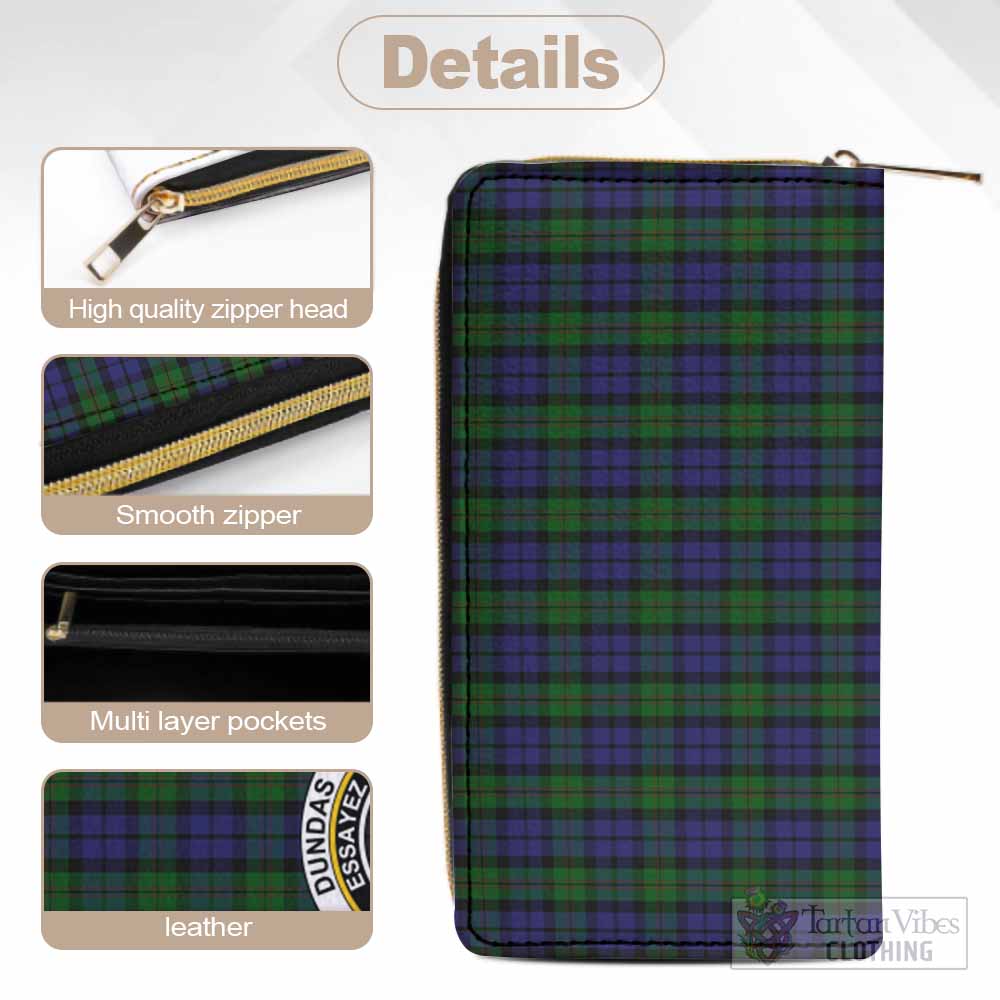 Dundas Tartan Women's Leather Wallet with Family Crest - Tartan Vibes Clothing