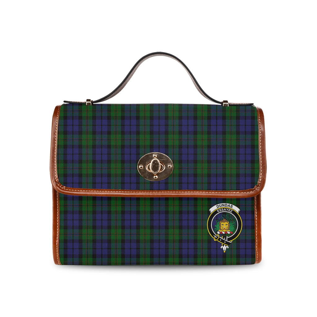 dundas-tartan-leather-strap-waterproof-canvas-bag-with-family-crest