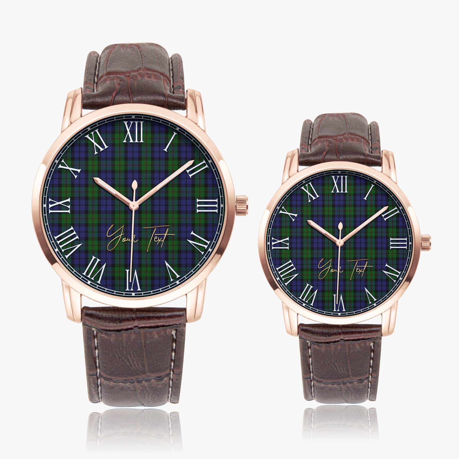 Dundas Tartan Personalized Your Text Leather Trap Quartz Watch - Tartan Vibes Clothing