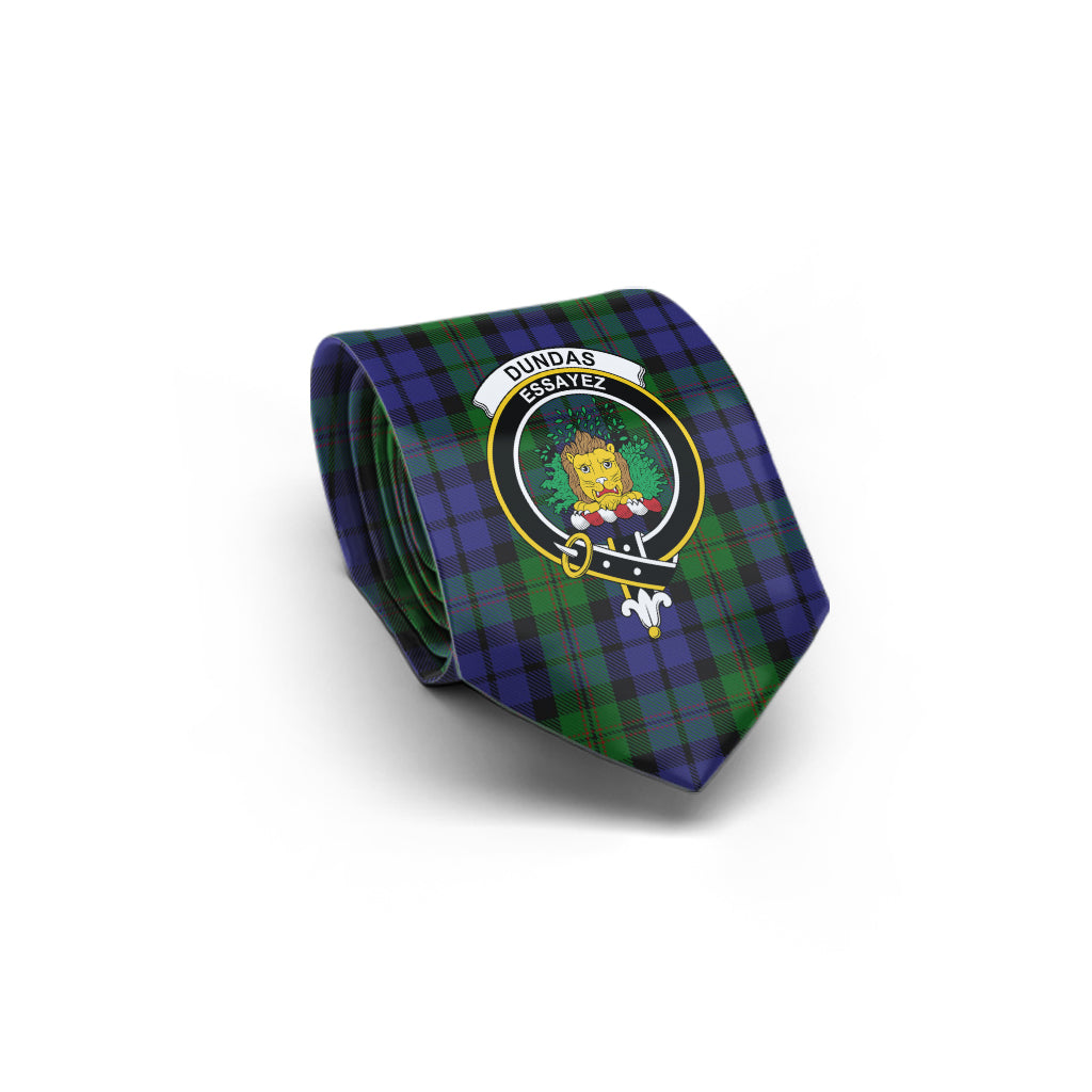Dundas Tartan Classic Necktie with Family Crest - Tartan Vibes Clothing