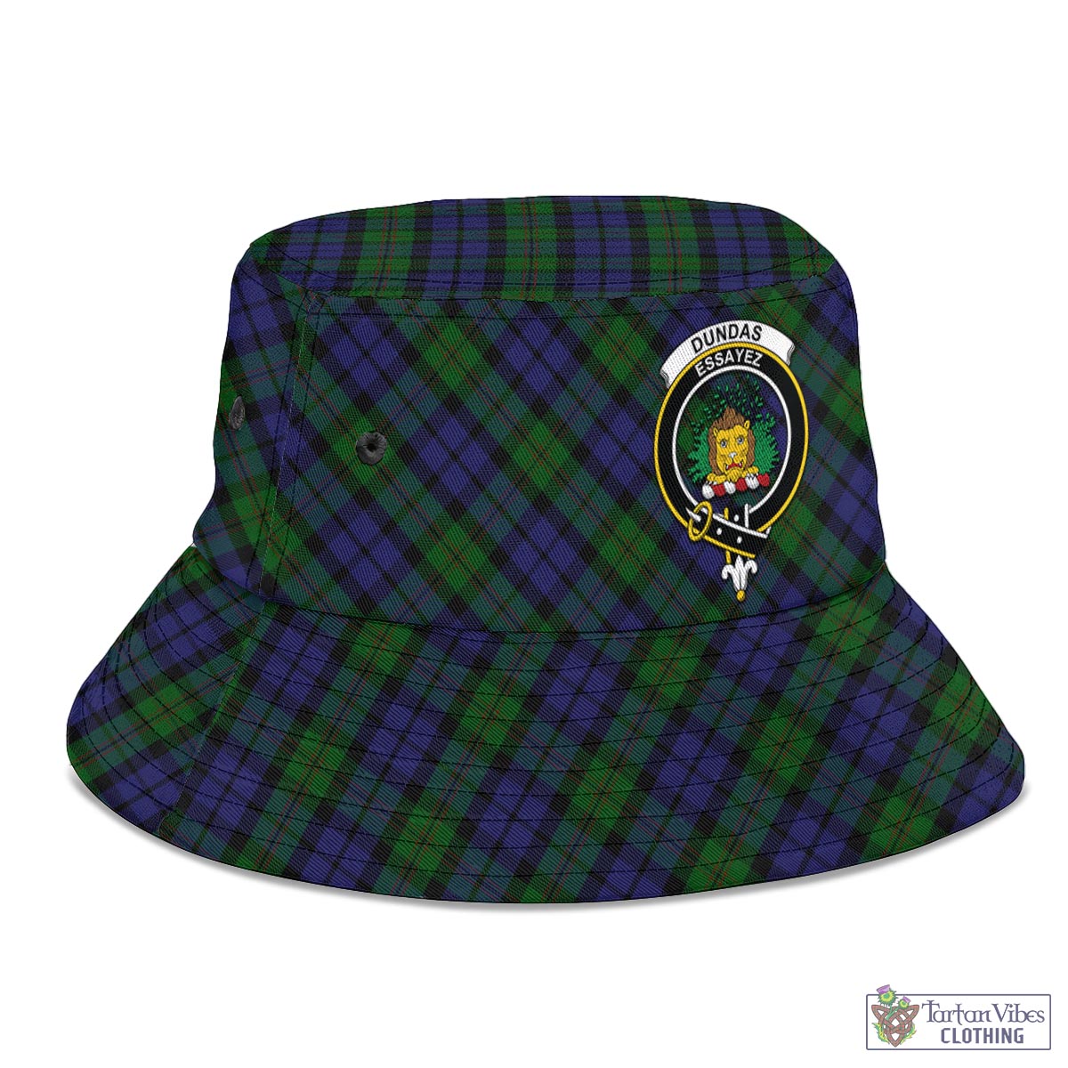 Dundas Tartan Bucket Hat with Family Crest - Tartan Vibes Clothing
