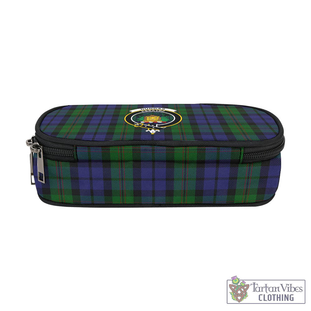 Dundas Tartan Pen and Pencil Case with Family Crest - Tartan Vibes Clothing