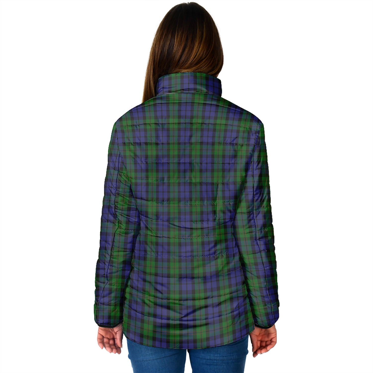 Dundas Tartan Padded Jacket with Family Crest - Tartan Vibes Clothing