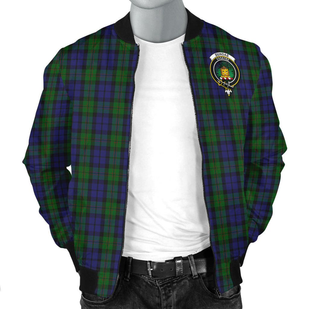 Dundas Tartan Bomber Jacket with Family Crest - Tartan Vibes Clothing