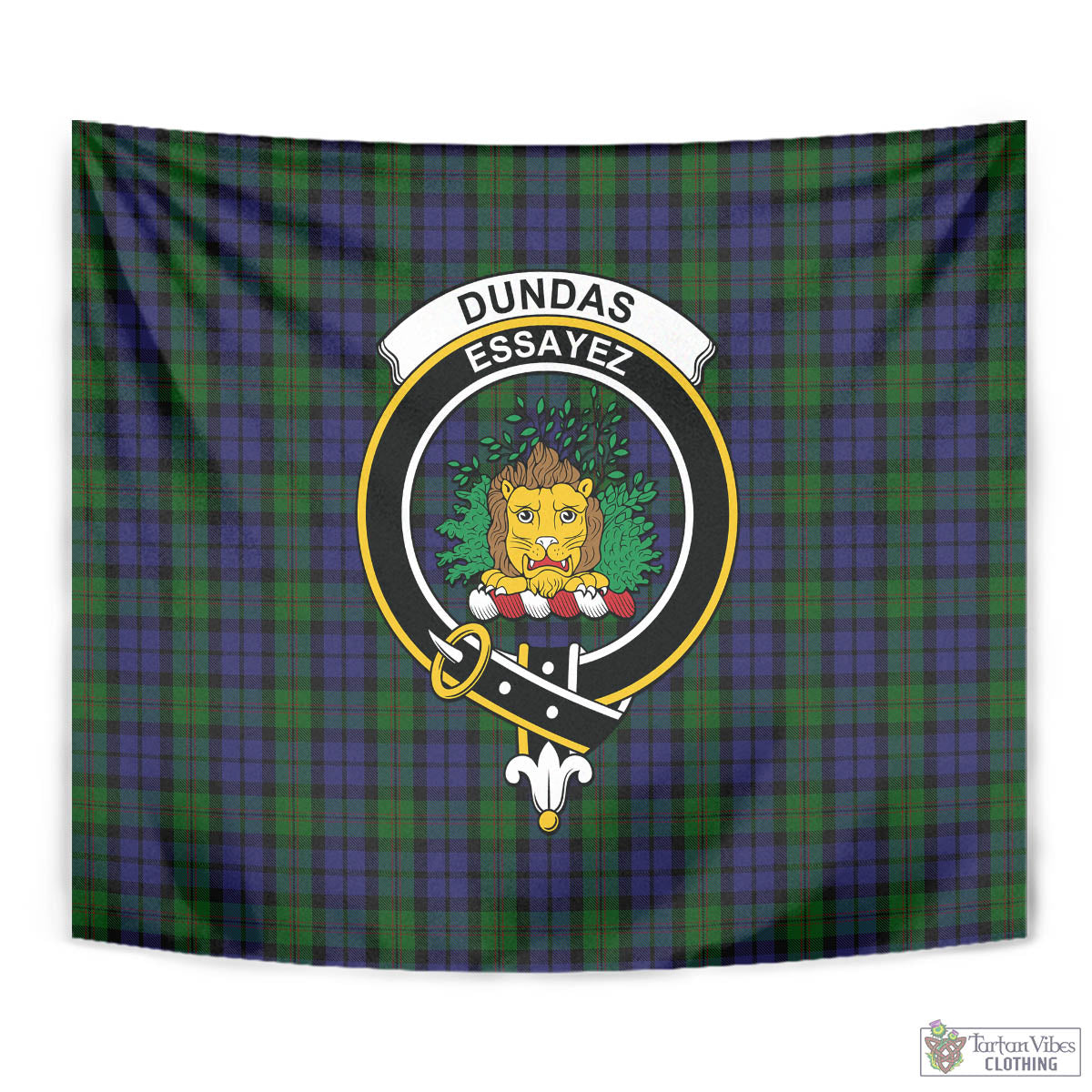 Dundas Tartan Tapestry Wall Hanging and Home Decor for Room with Family Crest - Tartan Vibes Clothing