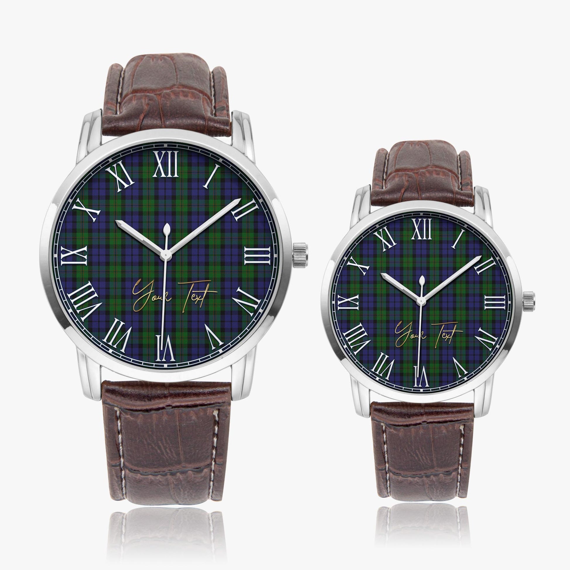 Dundas Tartan Personalized Your Text Leather Trap Quartz Watch - Tartan Vibes Clothing