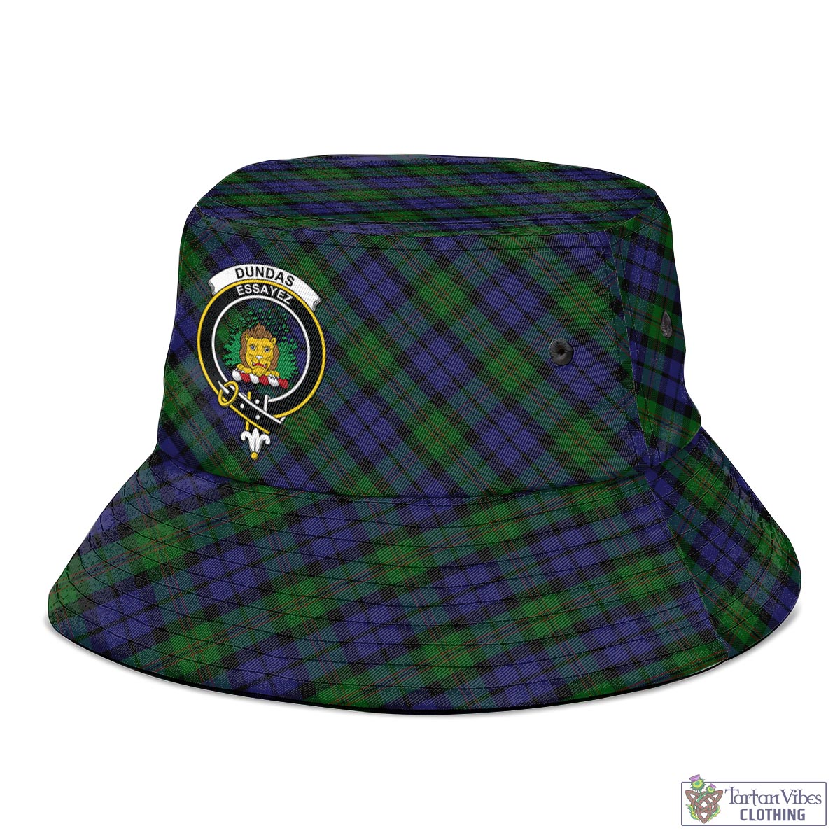 Dundas Tartan Bucket Hat with Family Crest - Tartan Vibes Clothing